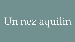 How to Pronounce Un nez aquilin An aquiline nose Correctly in French [upl. by Akiehsal837]