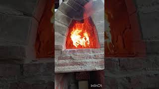 Best and Cheapest Handmade DIY WoodFired Brick Pizza Oven Outdoors Part 2 Starting Fire First Time [upl. by Kobylak]