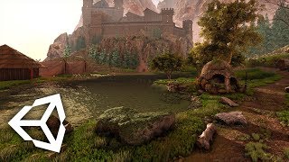 LEVEL DESIGN IN UNITY 20183  Castle amp Forest Scene Timelapse [upl. by Attenad]