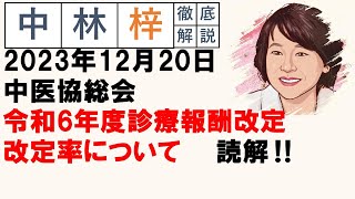 【中林梓】梓の勝手な独り言（2023 12 20令和6年度診療報酬改定改定率について） [upl. by Nylirac]