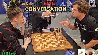 The epic conversations between Dubov and Magnus Carlsen before and after the game [upl. by Eissak202]