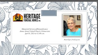 Marilyn Finlayson Memorial Service [upl. by Rebekkah855]