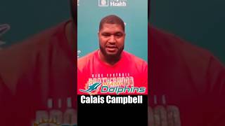 Calais Campbell on the Superbowl Miami Dolphins Football Interview shorts [upl. by Anirbed344]