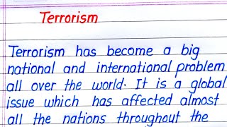 Terrorism Essay in English  Essay on Terrorism in English  Paragraph on Terrorism [upl. by Orlan]