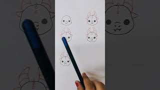 How to draw dragon🐲 step by step tutorial youtubeshorts drawing shorts [upl. by Oyr]