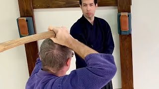 Using a BOKKEN Yokomen sword training basics for AIKIDO PART 2 [upl. by Sidon732]