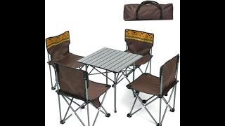 pack de 4 chaises pliantes de camping avec table Mobile pour les aventures en plein air [upl. by Waynant]