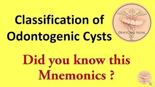 MNEMONICS  Cysts of Oral Cavity  Oral Pathology [upl. by Marabel]