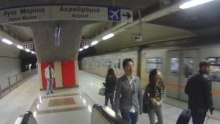 Athens Airport Metro from City Centre [upl. by Wandy]