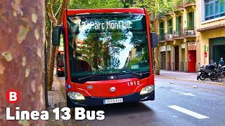 13 Bus  Autobús de Barcelona  Viaje completo [upl. by Ahseinek68]