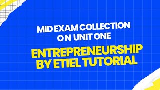 MID EXAM COLLECTION ON ENTREPRENEURSHIP IN CHAPTER ONE [upl. by Nowd]