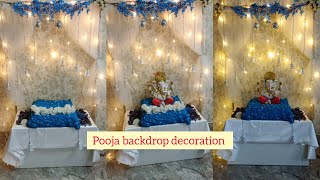 Ganpati decoration ideas  pooja backdrop decoration  Makhar decoration ideas  Ganpati decoration [upl. by Nehcterg]