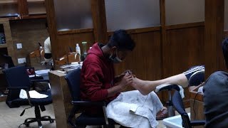 ASMR All guys Getting the Pedicure  staff is full bzy [upl. by Furlong289]