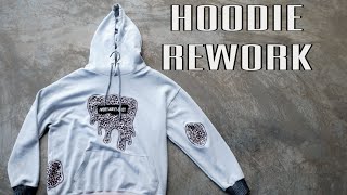 REWORK HOODIE PART 3  JAKET BEKAS  REWORK HOODIE TRIFT  FREESTYLE REWORK HOODIE SECOND HAND [upl. by Lonergan]