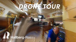 A Unique HallbergRassy Drone Boat Yard Tour  The Most Exciting Drone Factory Tour Ever [upl. by Akinam43]