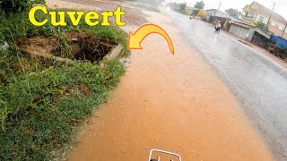 Draining Flooded Street With Lots Of Debris In Drain [upl. by Eneluj]