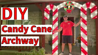 How to build a Candy Cane Christmas archway for your entrance DIY [upl. by Aloke]