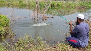 quotROHUFISH AND BAAMFISH FISHING TECHNIQUES IN VILLAGESquotSIMPLE AND Effective SINGLE HOOK FLOAT FISHING [upl. by Isolda511]