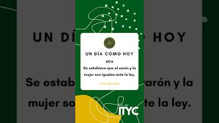 Fue el 14 de noviembre de 1974 cuando se establece que el varón y la mujer son iguales ante la ley [upl. by Yznel582]