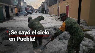 Puebla sufrió la furia de Tláloc  Cae intensa granizada que ocasionó caía de árboles e inundaciones [upl. by Sedgewinn776]