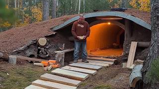 Man Builds 2Room Log CABIN Underground  Start to Finish by bushcraftua1 [upl. by Blondell852]