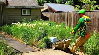 I KNOCKED On This Homeowners Door amp MOWED Her NEGLECTED Yard For FREE [upl. by Asinet360]