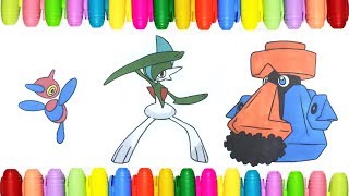 Pokemon coloring pages for kids  Porygon Z Gallade and Probopass [upl. by Grider885]