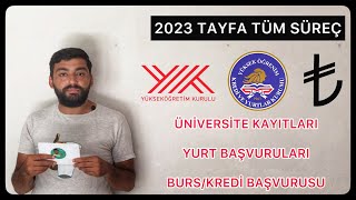 MÜJDE ÜNİVERSİTE KAYITLARI amp KYK YURT BAŞVURULARI amp BURSKREDİ BAŞVURUSU 2023 TAYFA TÜM SÜREÇ [upl. by Bea915]