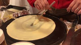 Tasty Sweet and Savoury Crepes at the Bavarian Village at Hyde Park Winter Wonderland London [upl. by Nalorac]