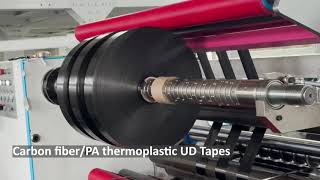 Continuous Carbon FiberPA Thermoplastic UD Tape Slitting [upl. by Sorodoeht]