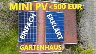 Mini PV auf dem Gartenhausdach mit Bitumenschindeln montieren  Anleitung [upl. by Ymrots]