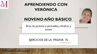 PRISMAS Y PIRÁMIDES CILINDROS Y CONOS NOVENO AB PÁGINA 76 [upl. by Cleres]