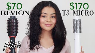 REVLON PLUS VS T3 MICRO AIREBRUSH DUO ON CURLY HAIR  HONEST OPINION [upl. by Oinotnas]