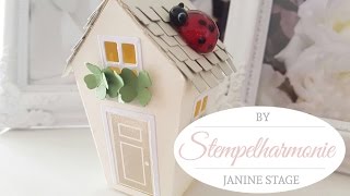 Einweihungsgeschenk  Geschenkbox als Haus selber basteln  DIY  Stampin Up  Stempeharmonie [upl. by Acinorrev]