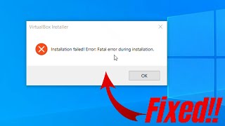 How to fix installation failed error Fatal error during installation [upl. by Henig]