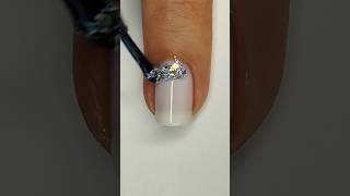 Easy White ManicureUñas Cortas Decoradas [upl. by Ayahsey]