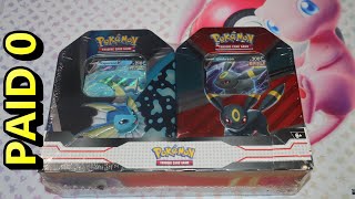 I PAID 0 Pokemon Vaporeon V amp Umbreon V Tins [upl. by Hassi]