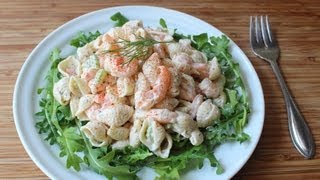 Shrimp amp Pasta Shells Salad  Cold Macaroni Salad with Shrimp Recipe [upl. by Adnilre468]