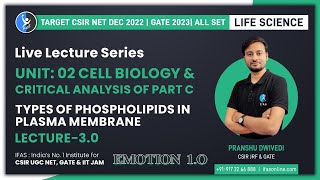 Types of Phospholipids In Plasma Membrane Cell Biology  Unit 02 [upl. by Aleibarg]