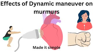 Effects of dynamic maneuver on cardiac murmurs  Valsalva squatting and hand grip effects [upl. by Torre566]