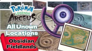 All Unown Locations Obsidian Fieldlands  Pokémon Legends Arceus [upl. by Roldan]