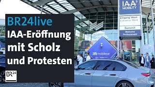 IAAEröffnung mit Scholz Söder und Protesten  BR24live [upl. by Yeliw]