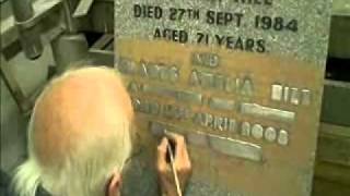 Creating a memorial headstone Raised Lead Inscription Part 1 By Lidsters of Worksopwmv [upl. by Dow317]