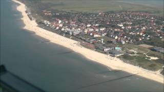 Inselrundflug mit Seitenwindlandung Wangerooge in Full HD [upl. by Inhsor]