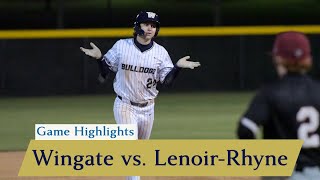 Game Highlights Wingate Baseball vs LenoirRhyne  4122024 [upl. by Naashom424]