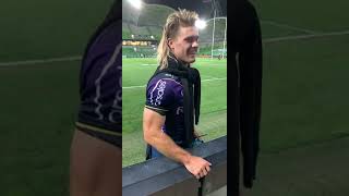 Paps mullet  Ryan Papenhuyzen gives it a flick STORM NRL [upl. by Llerral]