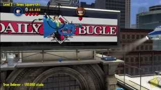 Lego Marvel Super Heroes Level 2 Times Square Off  Story Walkthrough  HTG [upl. by Llennhoj615]