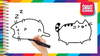 Jak narysować Pusheen  How to Draw a Pusheen Cat [upl. by Cleti473]