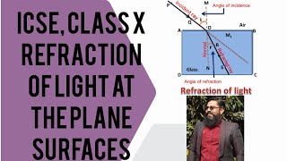 ICSE CLASS10 PHYSICS quotREFRACTION OF LIGHT THROUGH THE PLANE SURFACES [upl. by Wayne226]