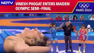 Paris Olympics 2024  Star Grappler Vinesh Phogat Enters Maiden Olympic SemiFinal [upl. by Perri]